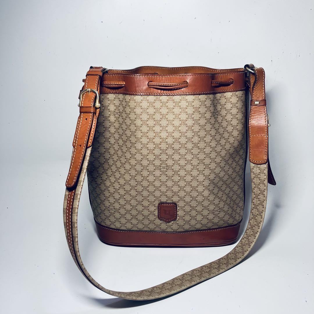 Celine Macadam Shoulder Bag in PVC Beige Authentic G05233322