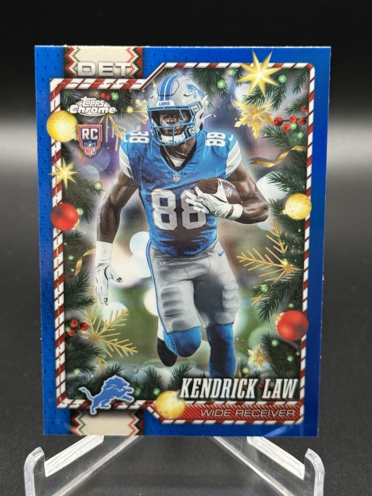 Topps Chrome 2026 Kendrick Law Detroit Lions Holiday RC #192 091/150