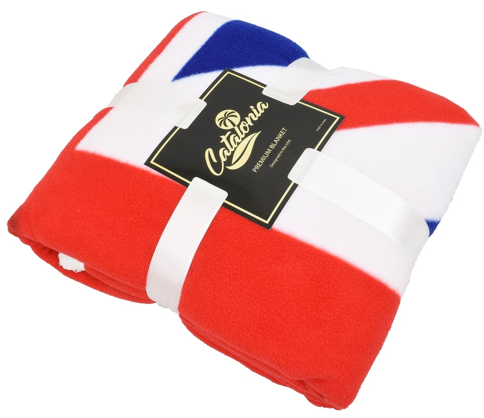Tirrinia Sherpa Fleece TV Blanket National Flag Throws Warm Reversible UK - Image 4 of 4
