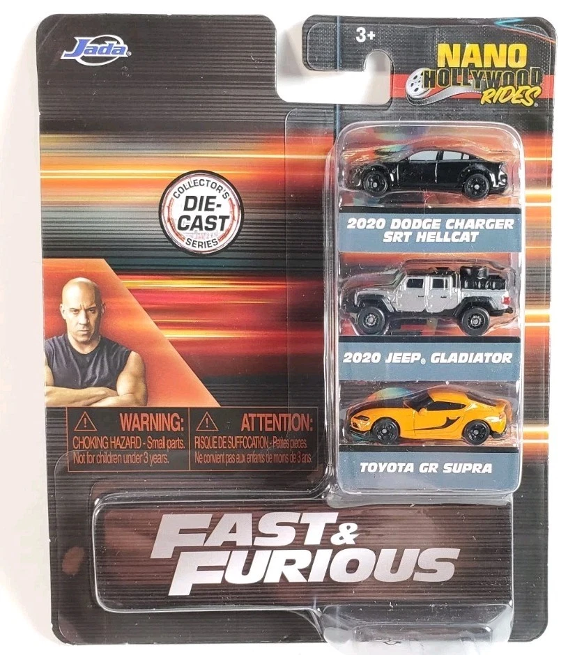 Lot Of 4 -12 Cars Jada Fast & Furious Nano Hollywood Rides Supra F150 Challenger - Image 3 of 4