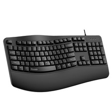 Ergonomic Keyboard, Wired Computer USB Keyboard with Wrist Rest,