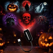 Haunt Rise Projector, Plug & Play HD Projector with 6 Disks for Halloween