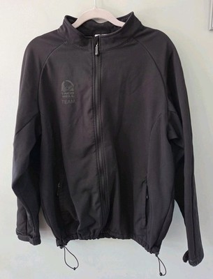 Taco Bell Team Employee Zip Jacket Men's Size L Black Softshell Fleece Lined  