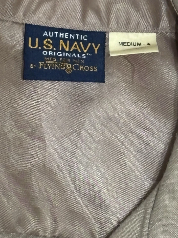 Flying Cross Shirt Uniform Khaki Short Sleeve Mens Size Medium shirt Euc - Image 3 of 3