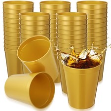 100 Pack 16oz Stadium Cups Reusable Plastic Cups Blank Drink Tumblers for Par...