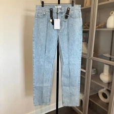 JW Anderson Padlock Jeans NEW Blue Wash Denim Padlock Detail Waist Slim Fit L