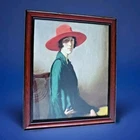 WILLIAM STRANG PORTRAIT FRAMED PRINT GLAZED LADY WITH RED HAT VINTAGE