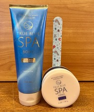 Bath Body Works True Blue Spa Body Cream 8oz Hand Scrub 5oz Nail File Set