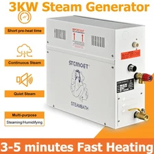 6KW Self-Draining Sauna Steam Generator Shower System Home Steam Bath Spa