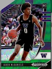 2020 Panini Prizm Draft Picks Collegiate #11 Jaden McDaniels Green