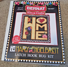 Bernat Latch Hook Rug Kit MARY ENGELBREIT " HOME" 31" by 31" NEW IN OPEN BOX