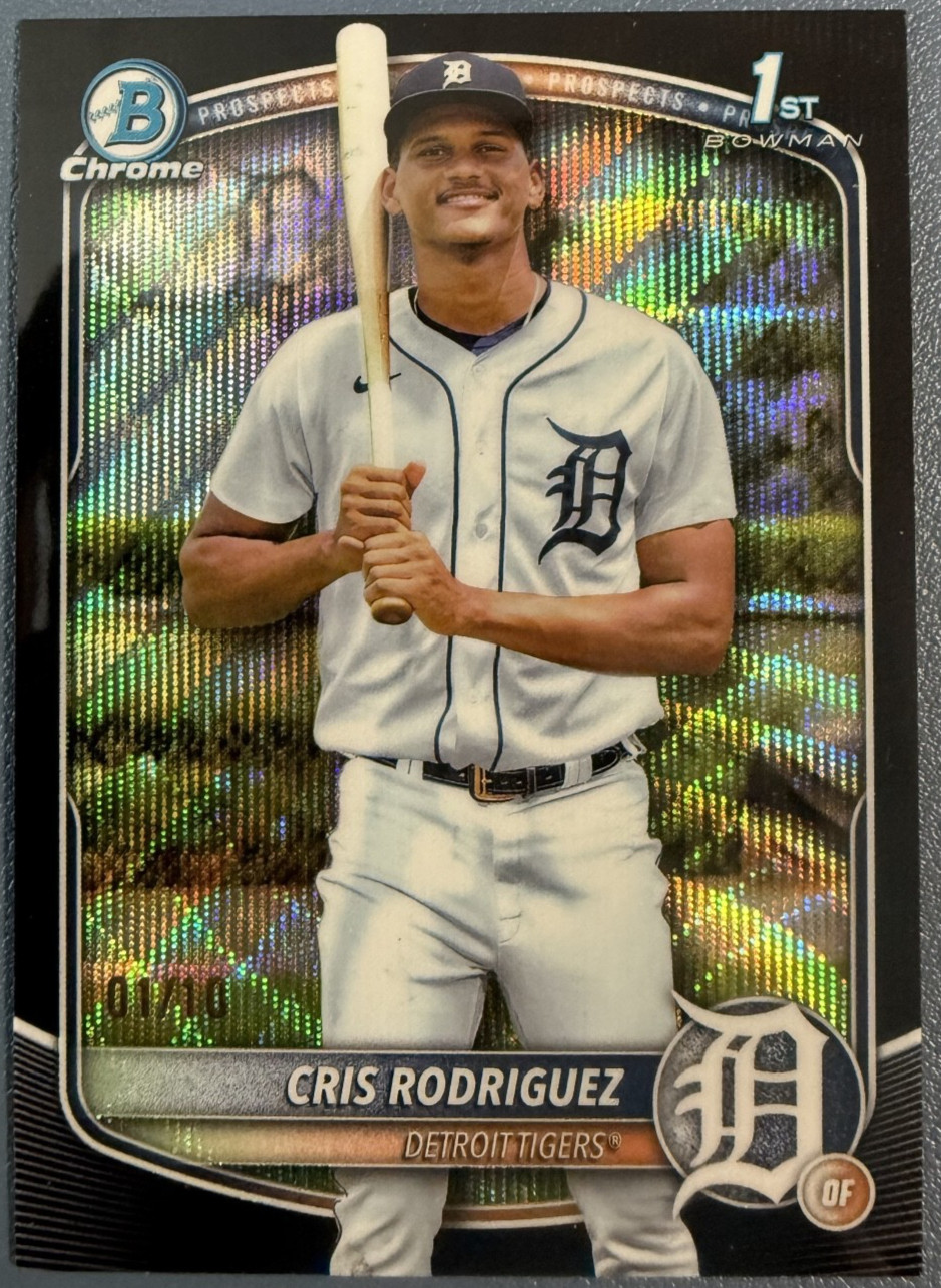 2025 BOWMAN CHROME CRIS RODRIGUEZ BLACK WAVE REFRACTOR 1/10!! #BCP-250 BOOKEND