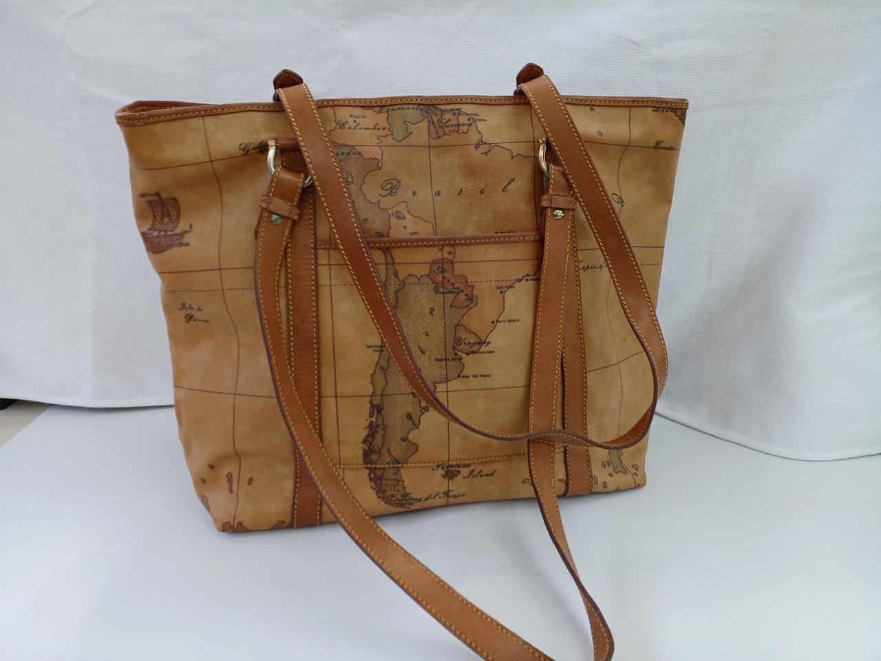 Shoulder Tote Bag BEG Model Map Pattern PRIMA CLA… - image 2