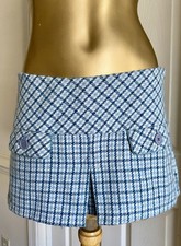 Y2K Abercrombie Houndstooth Plaid Schoolgirl Micro Mini Skirt Size 4 Coquette