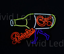 10" Vivid Rainier Walking Bottle LED Neon Sign Light Lamp Beer Bar Wall Decor
