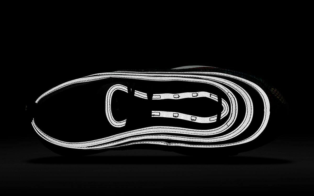 Women's Nike Air Max 97 Rainbow Snake Snakeskin Black