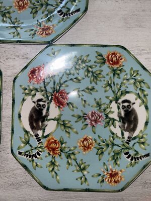 新品Lou Rota ルー・ロータ ネイチャーテーブル 皿 2枚セット Anthropologie Lou Rota NATURE TABLE PLATES LEMURS 8.5