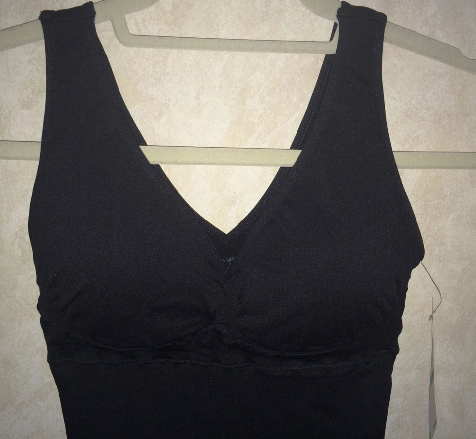 Vestido JONES NEW YORK Negro Forma Sin Costuras Cuello en V Sin Mangas Completo Nuevo con Etiquetas Para Mujer S M Foto 2 de 4