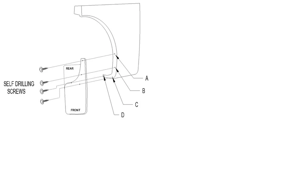 Guardabarros trasero Husky MudDog HD de acero inoxidable de 12" de ancho x 23" de alto para camiones de tamaño completo Foto 4 de 4