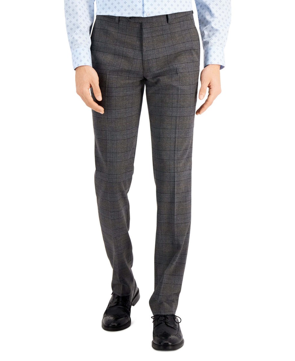 Bar III Mens Slim-Fit Gray and Camel Plaid Suit Pants | eBay