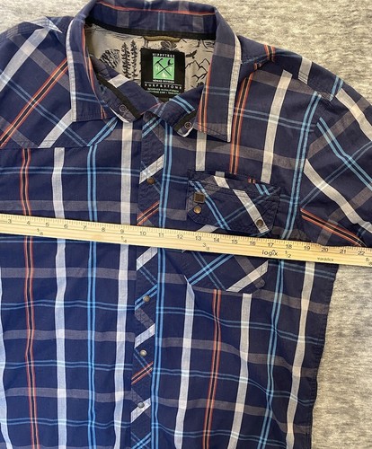 Hippy Tree Nomad Surf & Stone Mens Shirt Blue Plaid M Short Sleeve Casual Gorp - Picture 8 of 13