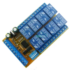 8-Channel DC 5V 12V 24V DIP Switch Delay Relay Module Flip-Flop  Self-Locking