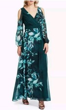 Ariella London Aliana Printed Cold Shoulder Green Floral Dress Size 14 RRP £199