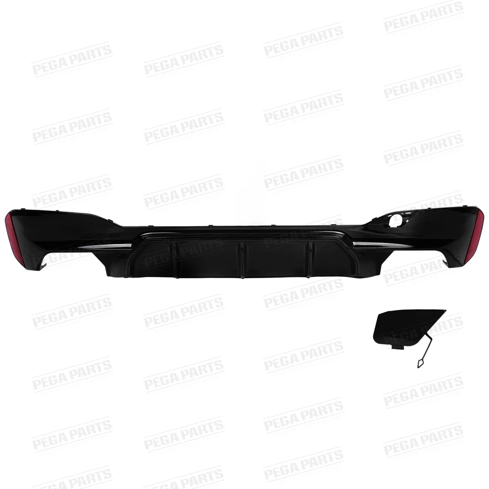 For 17-23 BMW G30 5 Series M5 Style W/ M Sport Rear Bumper Diffuser Glossy Black Foto 4 de 4