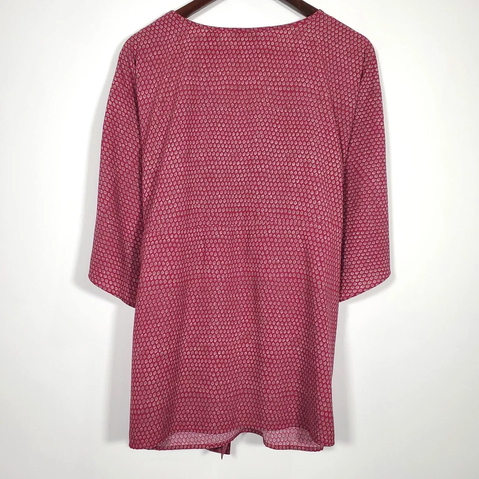 女式红豹迷你圆点印花束腰外衣,尺寸 20-22W 和服包裹式 Apostrophe — 第 2/4 张图片