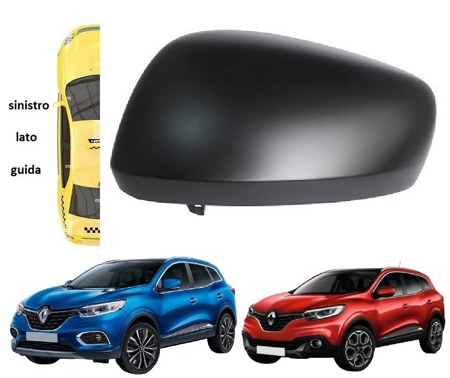 Calotta Specchietto Retrovisore Per Renault Kadjar 2015-2022 - Nero, Lato Sinistro, ABS Resistente - Foto 11
