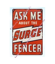 Surge Fencer License Plate Topper metal tin sign wall hangings for bedroom