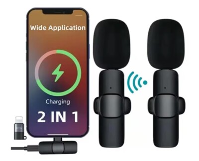 Bluetooth Wireless Lavalier Mikrofon Mini Ansteckmikrofon Handy-Live-Stream NEU