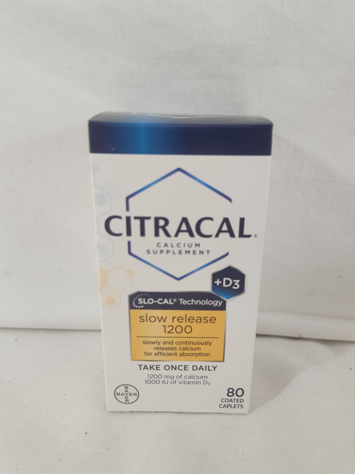 Bayer citracal slow release 1200 calcium vitamin d3 80 caplets exp 05