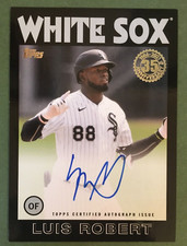 2021 Topps Update Luis Roberts 1986 Topps Black Auto Card White Sox 71/199