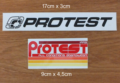2 x Protest Surf Wakeboard Windsurf Snowboard Vintage Decal Sticker 