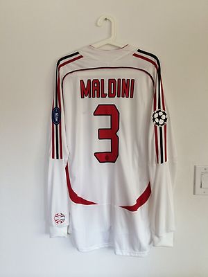 【希少レア】00s AC Milan Soccer Shirt Maldini 2000-02 AC Milan Home Shirt Maldini #3 - 9/10 - (M)