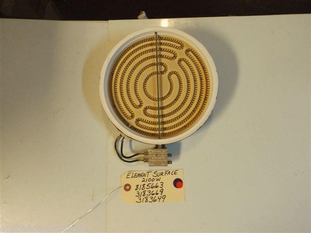 Whirlpool STOVE 8185663 3183669 3183649 Element, Surface 2100W  