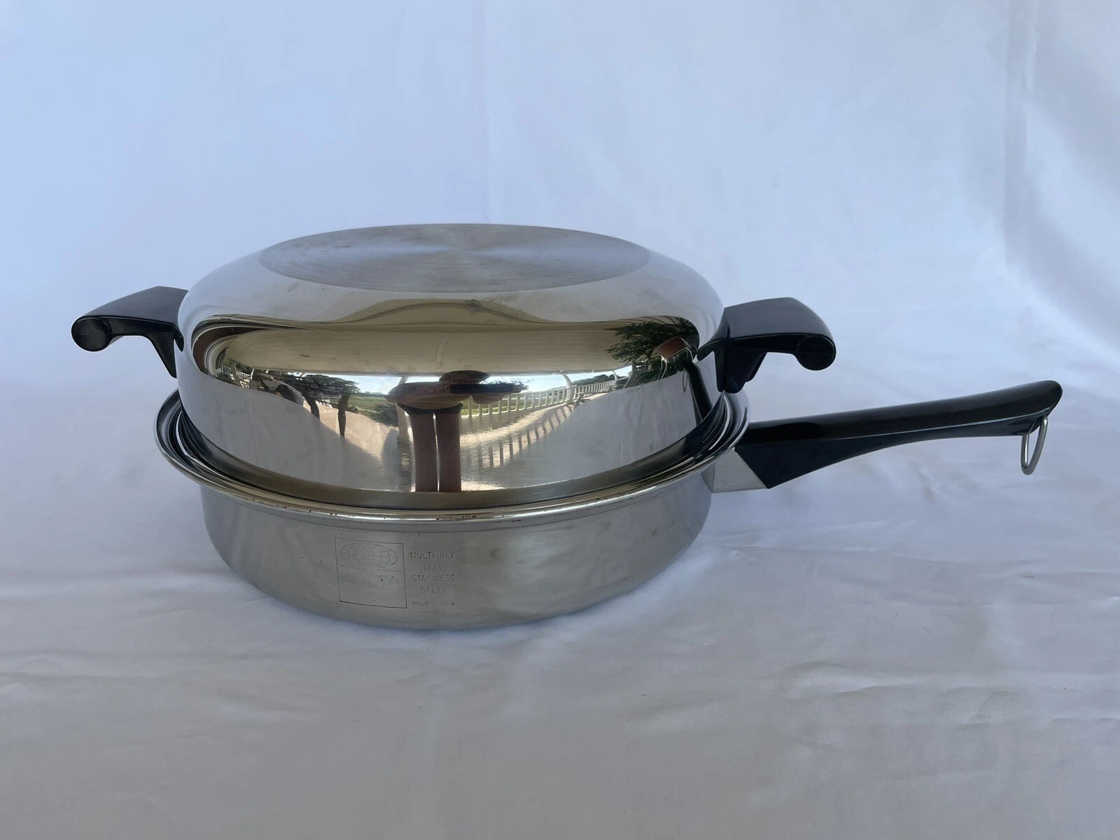 Amway Queen 10.75” 18/8 Stainless Steel Skillet Egg Poacher