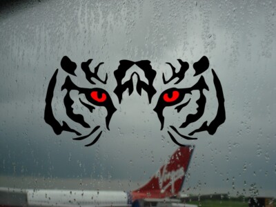 Rote Augen Tigerkopf Aufkleber Auto LKW Vinyl Fenster Big Cat Aufkleber Grafik