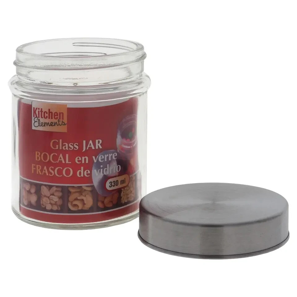 KITCHEN ELEMENTS Glass Storage Jar with Metal Lid FREE SHIPPING eBay