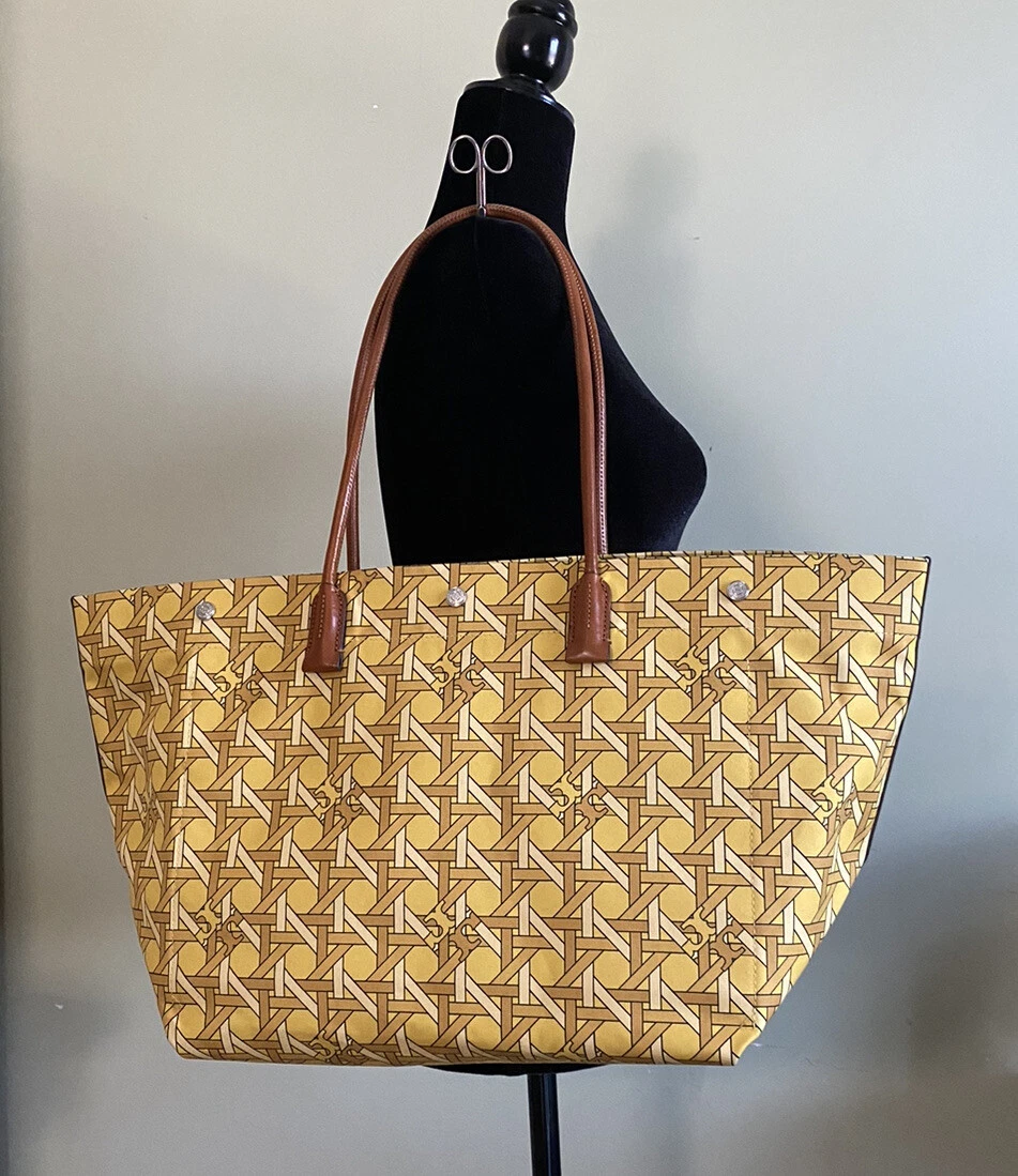 Tory Burch Canvas Basketweave Tote yellow eBay