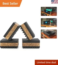 Elevate Sound Clarity with 4 Vibration Isolation Cork Pads for Audio Systems