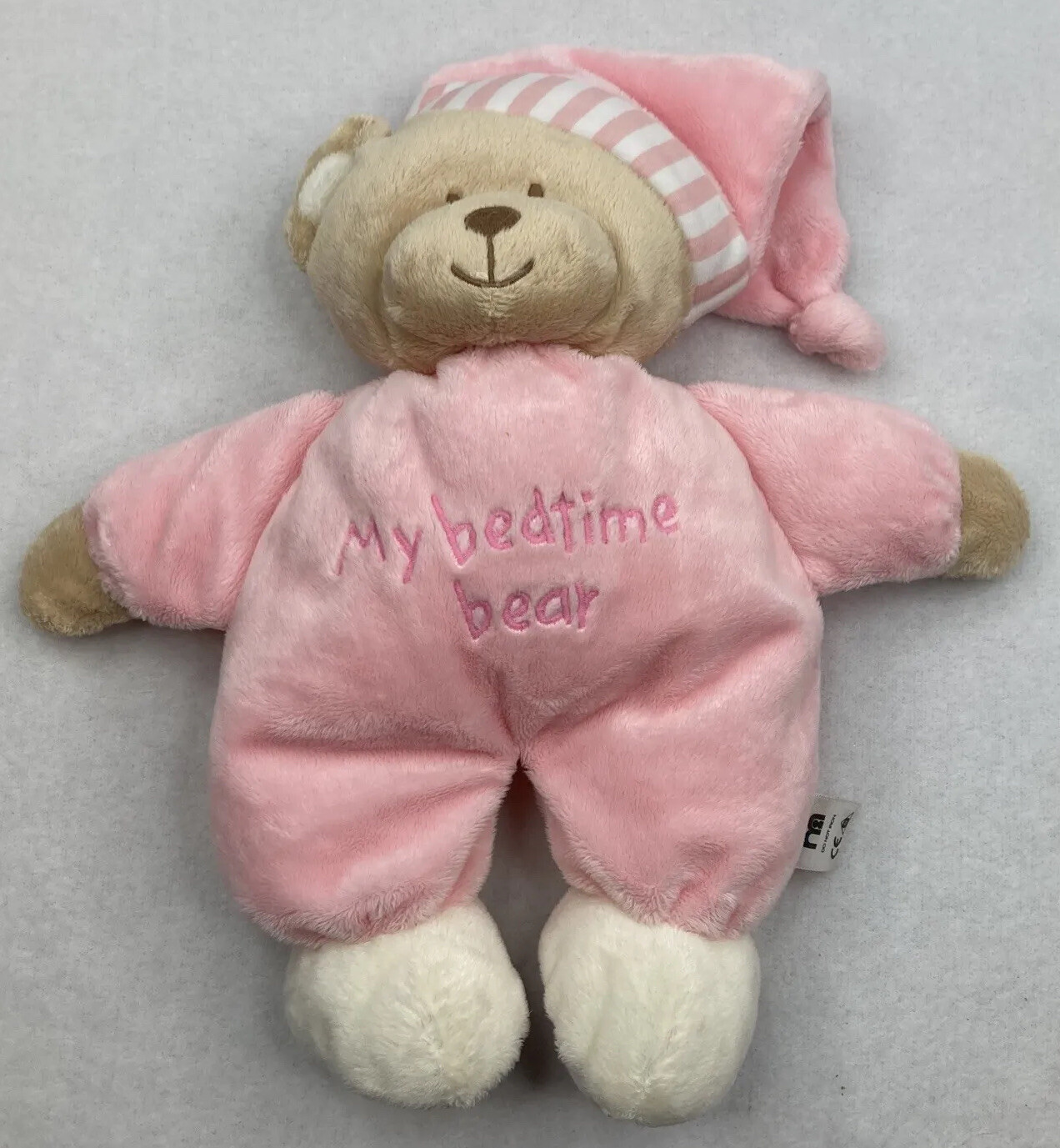 Mothercare Bedtime Bear Pink Plush Stuffed Animal Pink Hat 11 Baby Toy