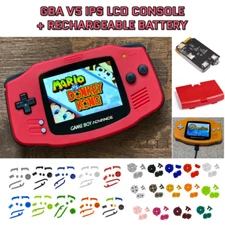 Nintendo Game Boy Advance GBA V5 IPS LCD System RED USB-C Rechargeable Battery
