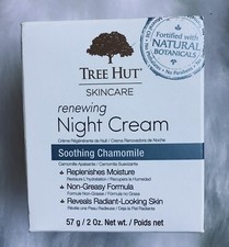 TREE HUT SKINCARE RENEWING NIGHT CREAM SOOTHING CHAMOMILE ALL NATURAL, NEW 2 Oz