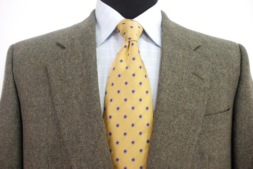 Samuelsohn 2Btn Taupe Blue Tan Check Flannel Italian Wool Sport Coat 42R - Picture 2 of 9
