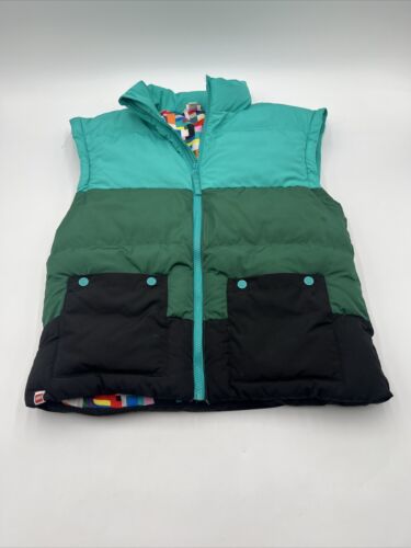Lego X Target Collection Puffer Vest/Jacket Youth Size Large Green Stripe - Picture 1 of 15