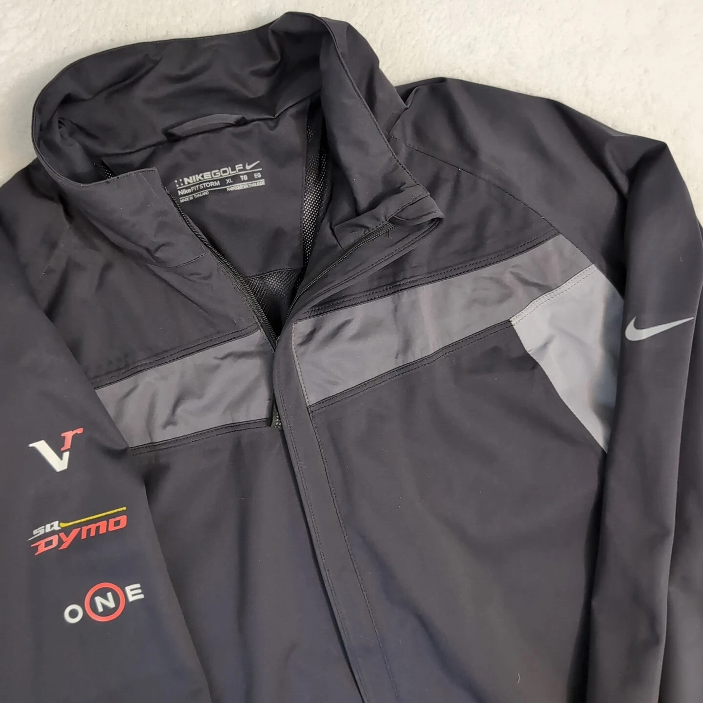 Nike Golf Storm-Fit Black Windbreaker Full Zip Performance Jacket XL Lined