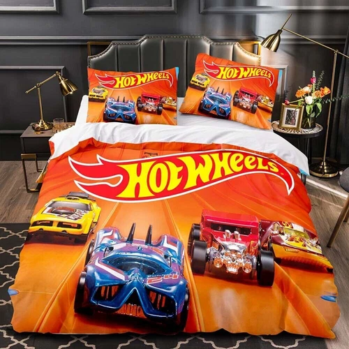 Bedding Set Hot Wheels Quilt Duvet Cover Pillowcase Single Double Gifts UK SIZE - Picture 3 of 6