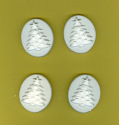 Christmas tree plaster of Paris painting project. Set of 12! (cbn st)